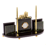 Настольный канцелярский набор из нефрита с декором в виде льва Golden Lion варинант исполнения - 2 | Loft Concept в Липецке