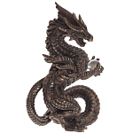 Декоративная статуэтка Дракон Dark Bronze Dragon Holding Sphere Statuette варинант исполнения - 1 | Loft Concept в Липецке