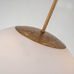 Подвесной светильник золотого цвета с полусферическим опаловым плафоном и декоративным элементом Elstead Lighting варинант исполнения - 5 | Loft Concept в Липецке