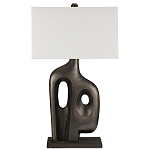 Настольная лампа с прямоугольным тканевым абажуром на фигурном каркасе Brutilist  варинант исполнения - 4 | Loft Concept в Липецке