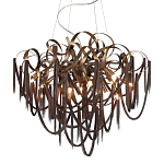 Люстра подвесная с объемной композицией из скрученных лент и металлических цепочек Atlantis Chain варинант исполнения - 1 | Loft Concept в Липецке