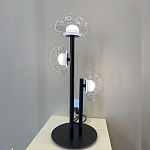 Настольная лампа с тремя прозрачными куполообразными плафонами и черным металлическим основанием Flos Wireline Lighting варинант исполнения - 6 | Loft Concept в Липецке