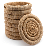 Плетеная корзина с крышкой из плетеного бананового дерева Zuwena Wicker Basket варинант исполнения - 3 | Loft Concept в Липецке