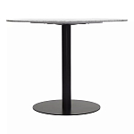 Круглый обеденный стол с белой мраморной столешницей White Tabletop on Black Base варинант исполнения - 4 | Loft Concept в Липецке