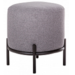 Круглый пуф на металлических ножках с обивкой из рогожки Casey Poof варинант исполнения - 1 | Loft Concept в Липецке