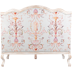 Двухместный диван из массива бука серый с растительным орнаментом Raffael Blue Grey Sofa варинант исполнения - 2 | Loft Concept в Липецке