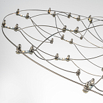 Люстра подвесная с тонкой металлической конструкцией цвета хром Quasar варинант исполнения - 6 | Loft Concept в Липецке