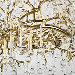 Подвесная люстра в виде ветвей деревьев золотого цвета с прозрачными подвесками-каплями 8 и 14 ламп Droplet Chandelier варинант исполнения - 6 | Loft Concept в Липецке