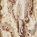 Овальный Современный Гобелен Абстракция в бежевых тонах Shallow варинант исполнения - 3 | Loft Concept в Липецке