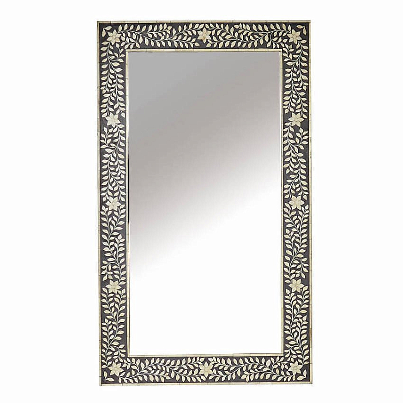 Зеркало Inlaid Bone Motive Белый Черный Зеркало Inlaid Bone Motive Белый Черный в Липецке | Loft Concept