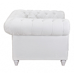 Кресло низкое с мягкой обивкой из велюра на 4-х ножках из массива березы Sophie Armchair white варинант исполнения - 2 | Loft Concept в Липецке