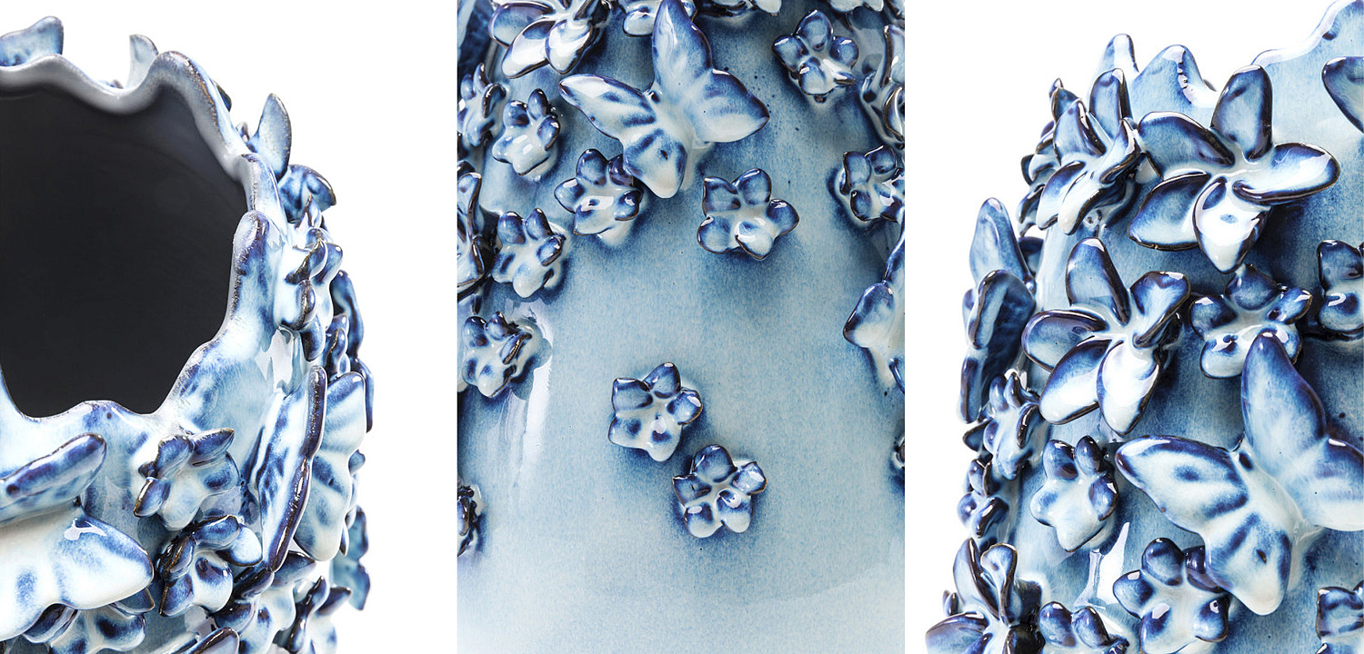 Ваза Blue & white Butterflies vase Ваза Blue & white Butterflies vase - Loft-Concept в Липецке
