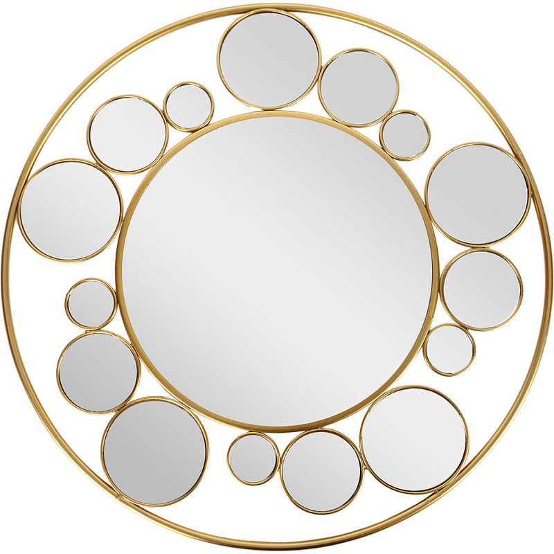 Зеркало настенное с круглыми зеркальными вставками Modern Mirror Space Золотой Зеркало Зеркало настенное с круглыми зеркальными вставками Modern Mirror Space Золотой Зеркало в Липецке | Loft Concept