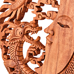 Панно из дерева дракон и луна Panel With Animals варинант исполнения - 2 | Loft Concept в Липецке