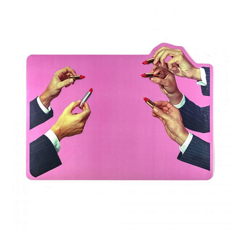 Салфетка под приборы Seletti Pink Lipstick Розовый Мульти Салфетка под приборы Seletti Pink Lipstick Розовый Мульти в Липецке | Loft Concept