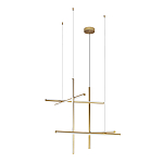 Люстра с 6-ю  пересекающимися цилиндрическими плафонами на тонких тросах Trumpet tube варинант исполнения - 4 | Loft Concept в Липецке