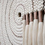 Художественный Гобелен Макраме White Disk Harmony варинант исполнения - 3 | Loft Concept в Липецке