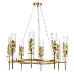 Люстра подвесная круглая с 8-ю цилиндрическими плафонами из стекла LIAISON варинант исполнения - 3 | Loft Concept в Липецке