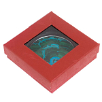 Зеркало карманное складное круглое из натурального камня Малахит с Хризоколлой в подарочной упаковке Silver Stone Mirrors варинант исполнения - 4 | Loft Concept в Липецке