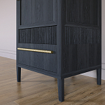 Узкий Шкаф Primo с 2 выдвижными ящиками Черный дуб варинант исполнения - 4 | Loft Concept в Липецке