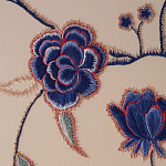 Обои с вышивкой ручной работы Flora Catherine colourway on Liso Pearl wool sateen варинант исполнения - 5 | Loft Concept в Липецке