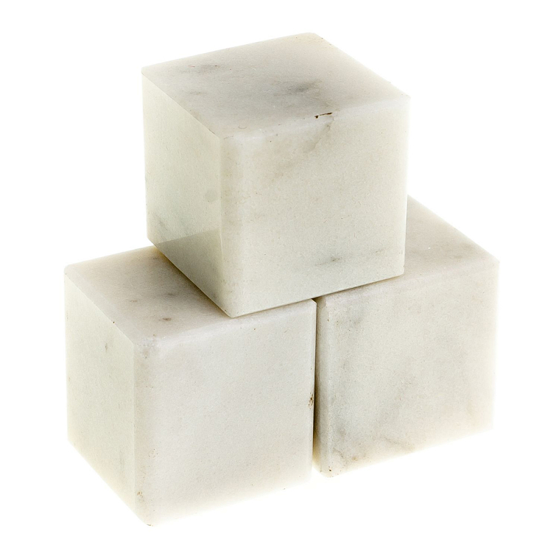 Камни для охлаждения виски из белого мрамора Natural Stone Cube Белый Мрамор Bianco Камни для охлаждения виски из белого мрамора Natural Stone Cube Белый Мрамор Bianco в Липецке | Loft Concept