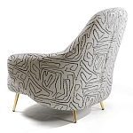 Кресло мягкое с принтом на золотистых ножках Onlooker варинант исполнения - 4 | Loft Concept в Липецке