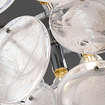 Люстра из белых стеклянных дисков на серебрянном каркасе White Glowing Reflectors варинант исполнения - 6 | Loft Concept в Липецке