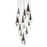 Люстра каскадная с 12-ю рельефными прозрачными плафонами Glass Pod  варинант исполнения - 1 | Loft Concept в Липецке