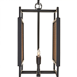 Люстра прямоугольной формы с чёрным каркасом и вставкой из плетеного материала Cage for Light варинант исполнения - 3 | Loft Concept в Липецке