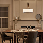 Люстра подвесная с двойным круглым плафоном из органзы и матового стекла Kichler варинант исполнения - 12 | Loft Concept в Липецке