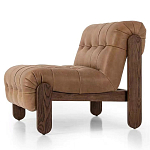 Кресло с деревянным каркасом и обивкой из кожи Medieval Furniture варинант исполнения - 1 | Loft Concept в Липецке