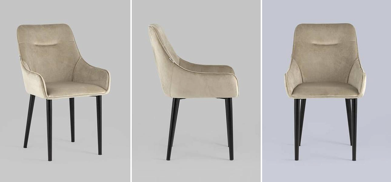 Стул Joan Chair Бежевый Велюр Стул Joan Chair Бежевый Велюр - Loft-Concept в Липецке
