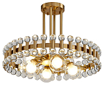 Люстра круглая золотистая с прозрачными стеклянными плафонами в форме шара Crystal Kaleidoscope варинант исполнения - 1 | Loft Concept в Липецке