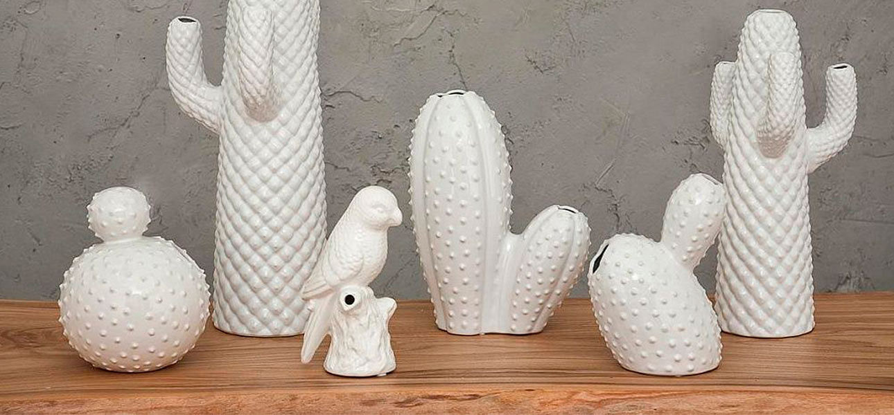 Фигурка керамика белый кактус White Cactus - Loft-Concept в Липецке