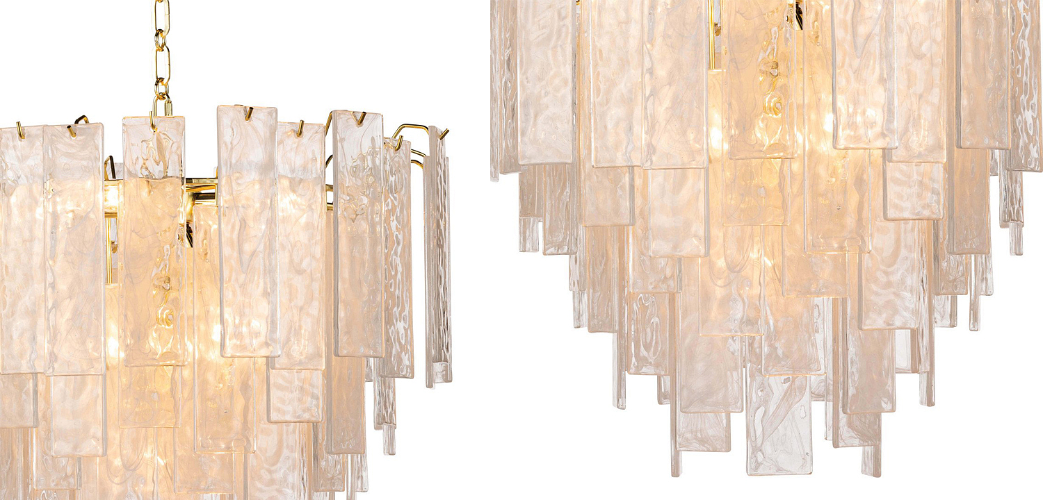 Люстра Textured Glass Chandelier Rectangular Pendants Люстра Textured Glass Chandelier Rectangular Pendants - Loft-Concept в Липецке