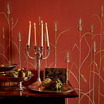 Обои с вышивкой ручной работы Ceres Original colourway on wool sateen варинант исполнения - 1 | Loft Concept в Липецке