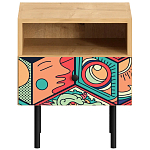 Прикроватная тумба с изображением на ящике Elise Nightstand варинант исполнения - 17 | Loft Concept в Липецке