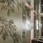 Обои ручная роспись Silk Tree Original colourway on White Metal gilded paper варинант исполнения - 2 | Loft Concept в Липецке