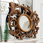 Зеркало настенное с рамой цвета античная бронза Classic Ornament Mirror варинант исполнения - 2 | Loft Concept в Липецке