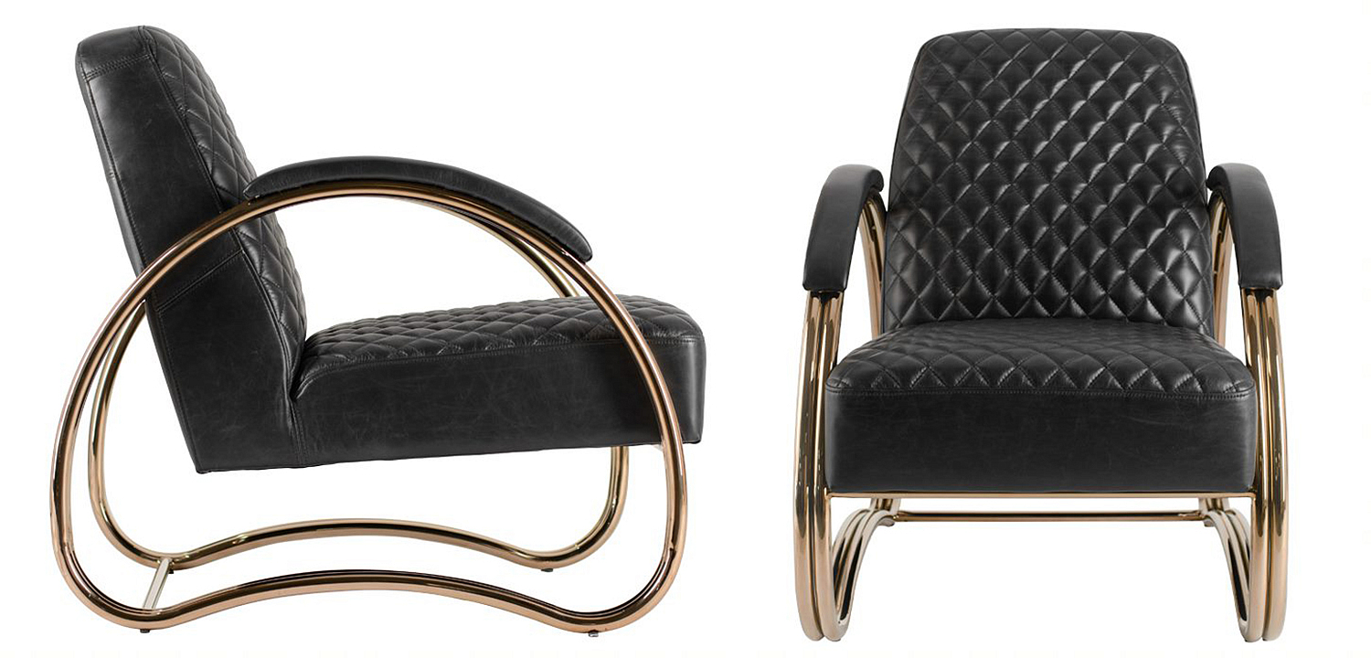 Кресло Hodges Armchair black leather Кресло Hodges Armchair black leather - Loft-Concept в Липецке