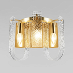Бра с металлическим основанием золотого цвета и хрустальными подвесками Textured Glass варинант исполнения - 2 | Loft Concept в Липецке