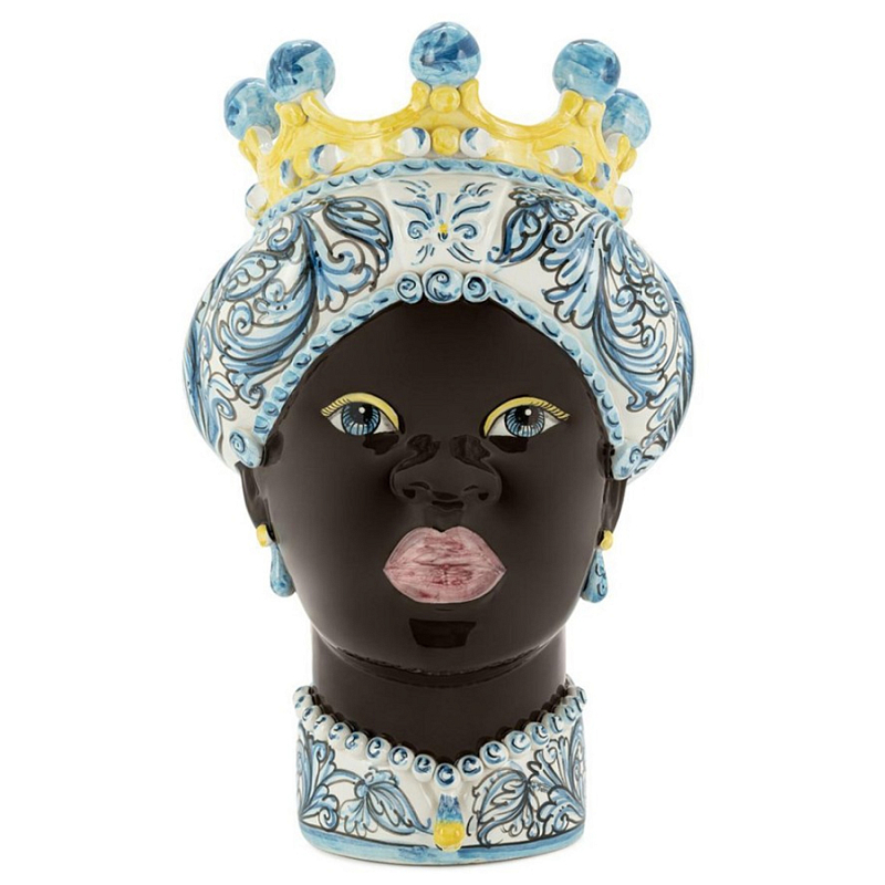 Ваза Vase Moro Lady Ornate Light Blue Черный Голубой Ваза Vase Moro Lady Ornate Light Blue Черный Голубой в Липецке | Loft Concept