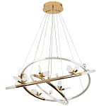 Кольцевая люстра с декором в виде бабочек Glass Butterflies Three Rings Chandelier варинант исполнения - 2 | Loft Concept в Липецке