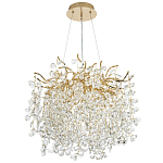 Люстра с хрустальными подвесками на металлических ветках Fairytree Light Gold Chandelier 10 варинант исполнения - 2 | Loft Concept в Липецке