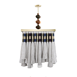 Люстра квадратная плетеная с бахромой Wicker Square Chandelier with Tassels варинант исполнения - 1 | Loft Concept в Липецке