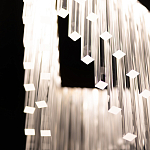 Люстра золотого цвета в форме галочки с каскадом длинных прозрачных трубок Eurofase варинант исполнения - 11 | Loft Concept в Липецке