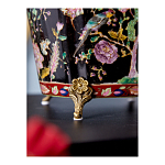 Кашпо из фарфора черная с цветочной росписью и бронзовой стрекозой Spring Garden варинант исполнения - 6 | Loft Concept в Липецке