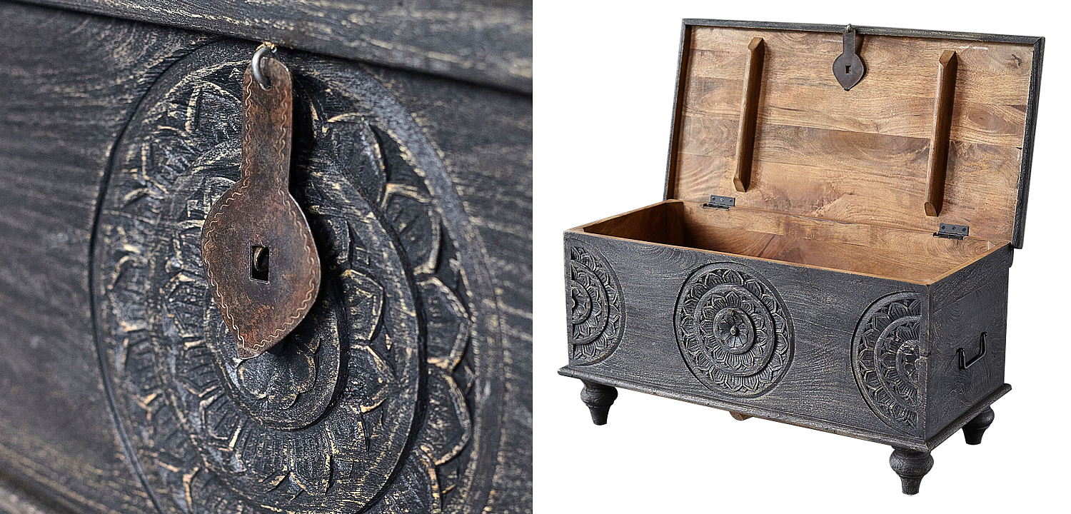 Сундук резной Tushar Carved Wood Chest Сундук резной Tushar Carved Wood Chest - Loft-Concept в Липецке
