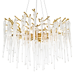 Люстра с хрустальными подвесками Frozen Drops Chandelier Gold 10 варинант исполнения - 1 | Loft Concept в Липецке